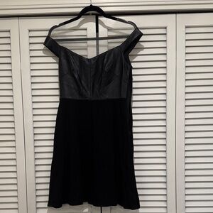 Bailey 44 Black Mesh-Panel Mini Dress